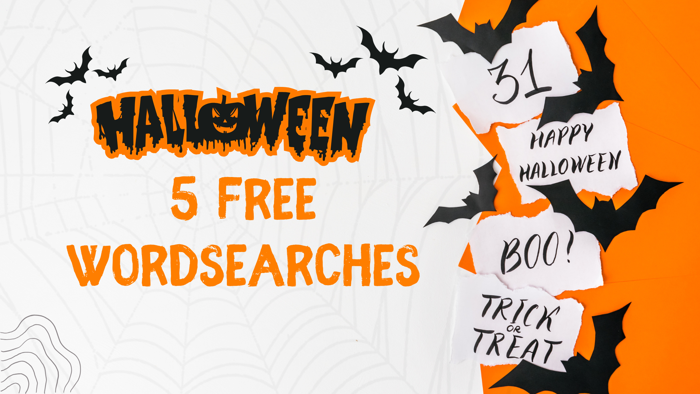 5 Free Printable Halloween Wordsearches